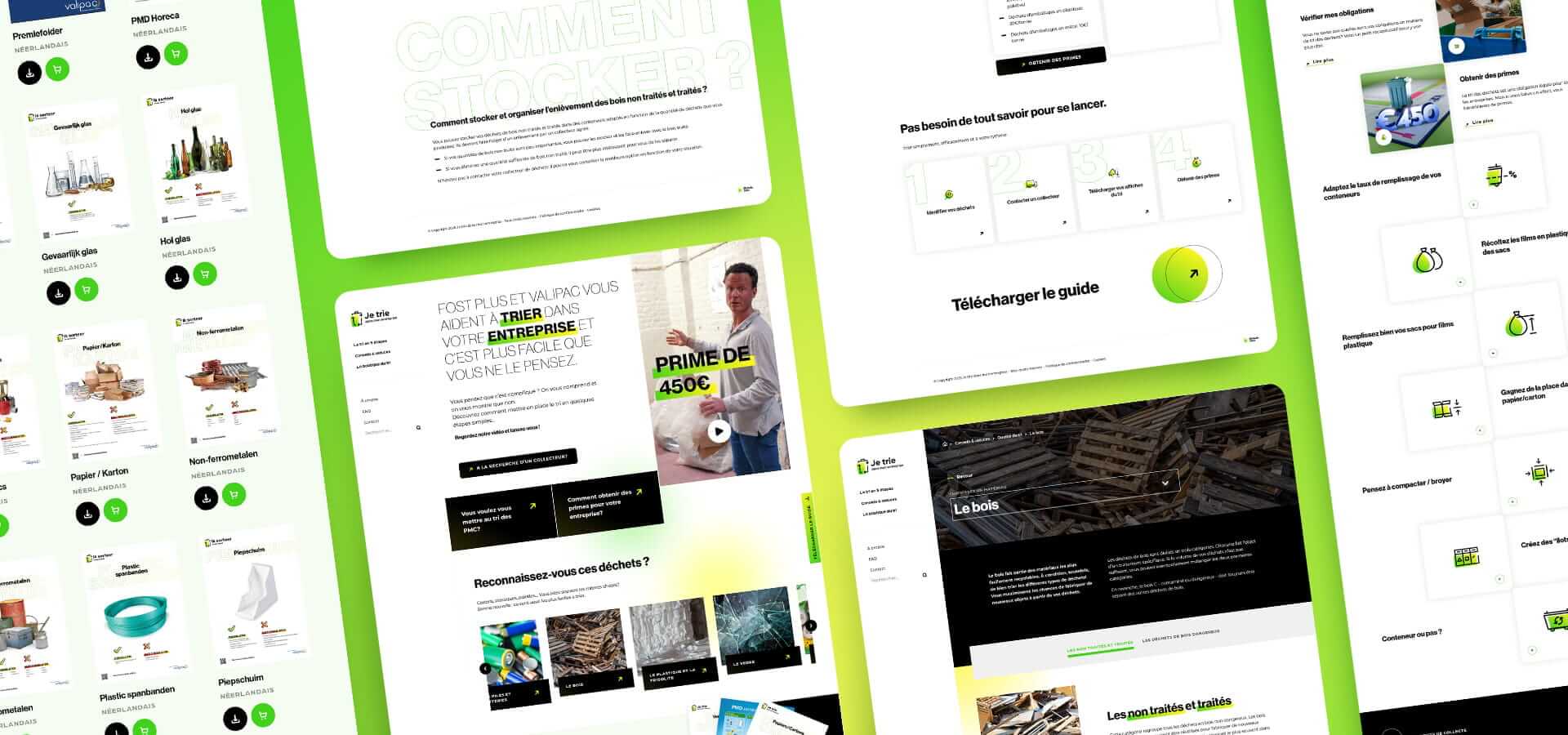 Présentation des pages du site internet je trie dans mon entreprise - valipac