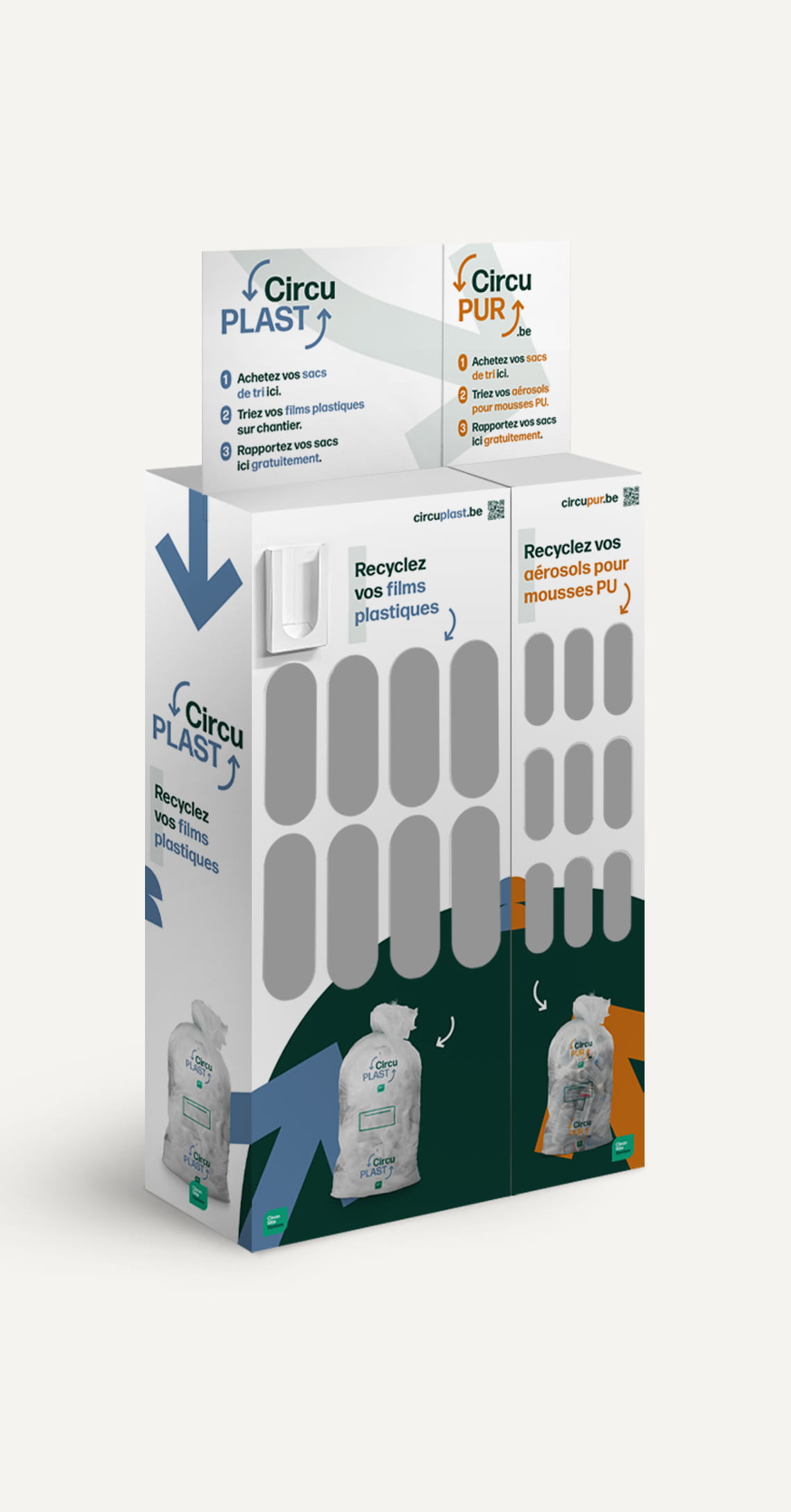Présentoir de comptoir en carton Clean Site System