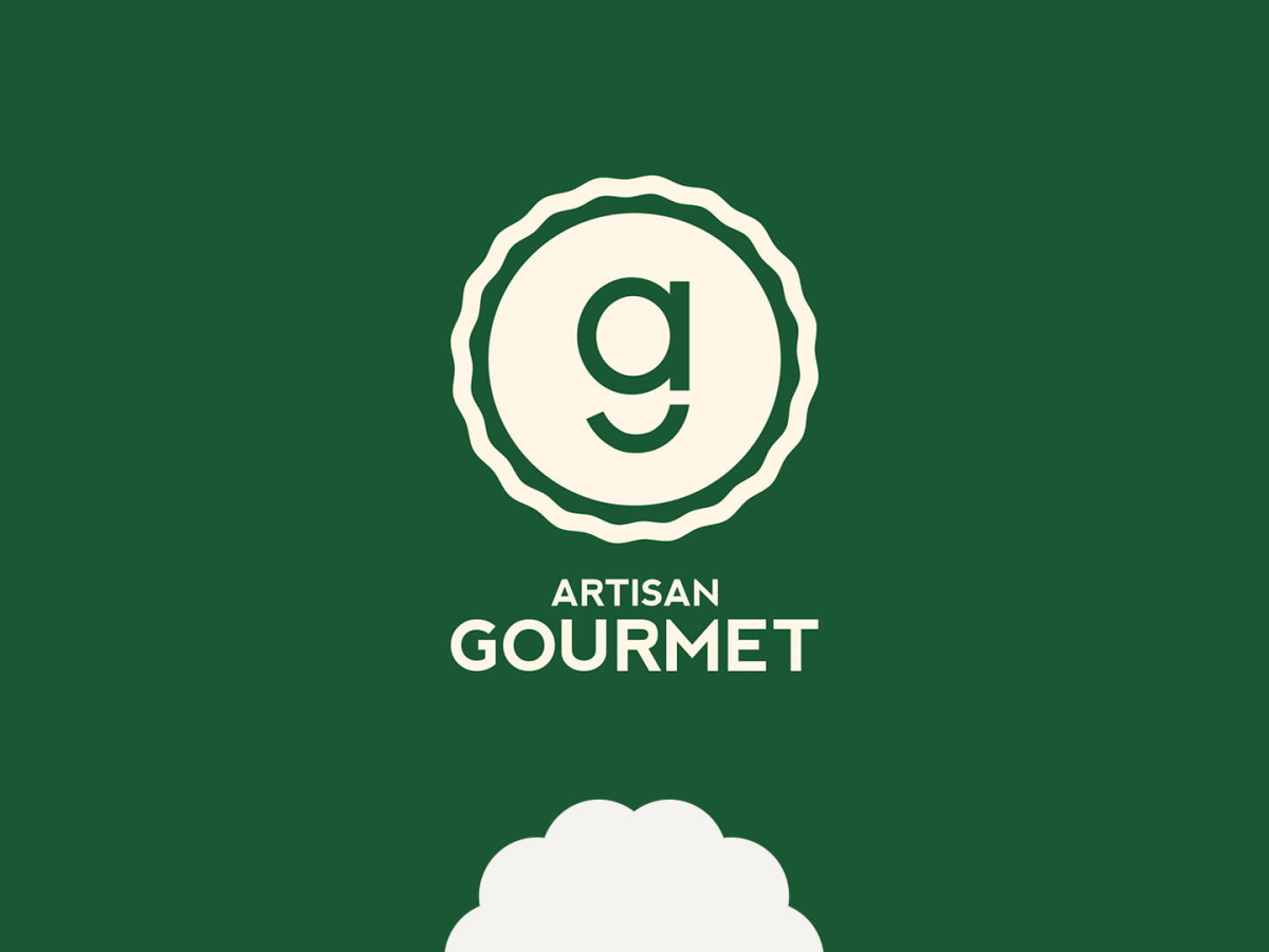 Logo officiel de la marque Artisan Gourmet sur fond vert